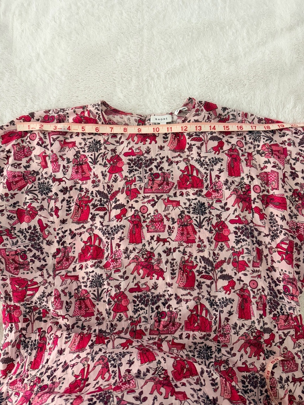 RHODE Pink & Red Printed Mini Dress - Picture 3 of 7